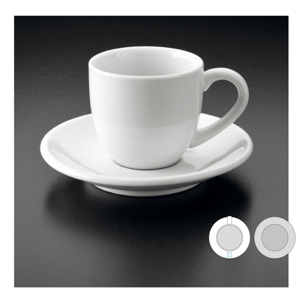 White Porcelain Coffee Cups and Saucers